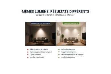 Exemple d'un mauvais et d'un bon éclairage